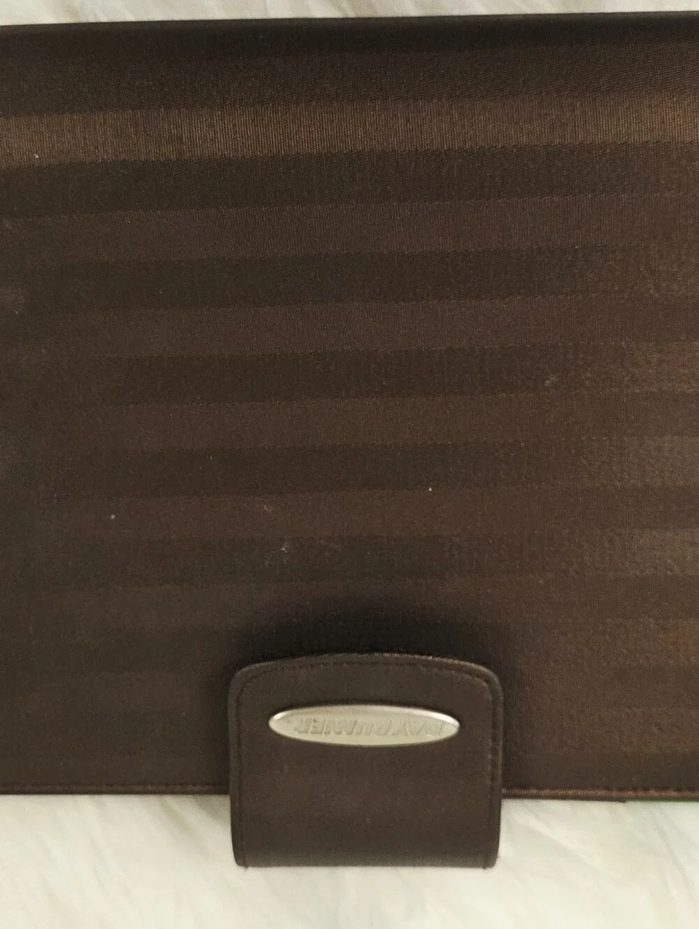 Day Runner Brown Striped Fabric Folio Organizer Planner